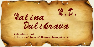 Malina Dulikrava vizit kartica